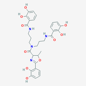 molecular formula C31H34N4O10 B217539 N(4)-(2-(2,3-Dihydroxyphenyl)-5-methyl-2-oxazolin-4-yl)carboxy-N(1),N(7)-bis(2,3-dihydroxybenzoyl)norspermidine CAS No. 103185-30-4