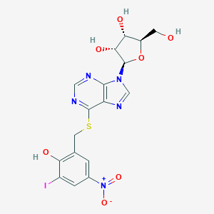 molecular formula C17H16IN5O7S B217583 Iodohydroxynitrobenzylthioinosine CAS No. 109982-34-5