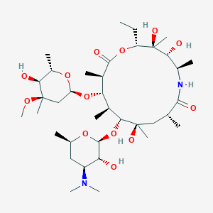 molecular formula C37H68N2O13 B021761 (2R,3S,4R,5R,8R,10R,11R,12S,13S,14R)-11-[(2S,3R,4S,6R)-4-(dimethylamino)-3-hydroxy-6-methyloxan-2-yl]oxy-2-ethyl-3,4,10-trihydroxy-13-[(2R,4R,5S,6S)-5-hydroxy-4-methoxy-4,6-dimethyloxan-2-yl]oxy-3,5,8,10,12,14-hexamethyl-1-oxa-6-azacyclopentadecane-7,15-dione CAS No. 76820-32-1
