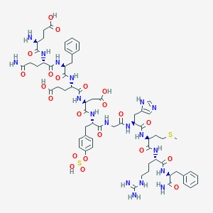 molecular formula C65H88N18O22S2 B217645 Leucosulfakinin CAS No. 105520-56-7