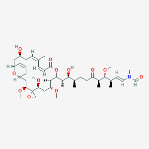 molecular formula C45H73NO12 B217660 N-[(E,3R,4R,5R,9R,10S,11S)-10-Hydroxy-11-[(1S,3S,5S,7R,8S,12Z,14Z,17S,19R)-17-hydroxy-3,5,7-trimethoxy-8,14-dimethyl-11-oxospiro[10,23-dioxabicyclo[17.3.1]tricosa-12,14,20-triene-4,2'-oxirane]-9-yl]-4-methoxy-3,5,9-trimethyl-6-oxododec-1-enyl]-N-methylformamide CAS No. 104653-86-3