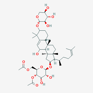 [(2R,3S,4S,5R,6R)-3-acetyloxy-4,5-dihydroxy-6-[[(7R,9S,10R,13R,14S,16S,17R)-7-hydroxy-4,4,9,13,14-pentamethyl-17-[(2R)-6-methylhept-5-en-2-yl]-3-[(2S,3R,4S,5R)-3,4,5-trihydroxyoxan-2-yl]oxy-2,3,7,8,10,11,12,15,16,17-decahydro-1H-cyclopenta[a]phenanthren-16-yl]oxy]oxan-2-yl]methyl acetate