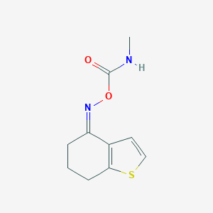 molecular formula C10H12N2O2S B217737 BENZO(b)THIOPHEN-4(5H)-ONE, 6,7-DIHYDRO-, O-METHYLCARBAMOYLOXIME CAS No. 100333-47-9