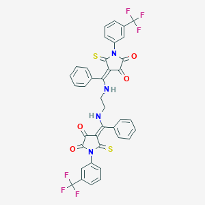 molecular formula C38H24F6N4O4S2 B217750 (4E)-4-[[2-[[(E)-[4,5-dioxo-2-sulfanylidene-1-[3-(trifluoromethyl)phenyl]pyrrolidin-3-ylidene]-phenylmethyl]amino]ethylamino]-phenylmethylidene]-5-sulfanylidene-1-[3-(trifluoromethyl)phenyl]pyrrolidine-2,3-dione CAS No. 107888-01-7