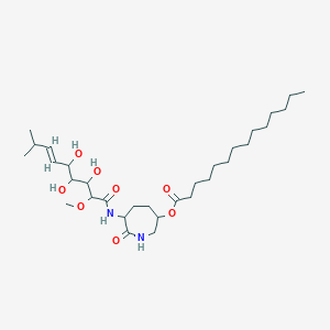 molecular formula C31H56N2O8 B217776 [7-oxo-6-[[(E)-3,4,5-trihydroxy-2-methoxy-8-methylnon-6-enoyl]amino]azepan-3-yl] tetradecanoate CAS No. 104947-68-4
