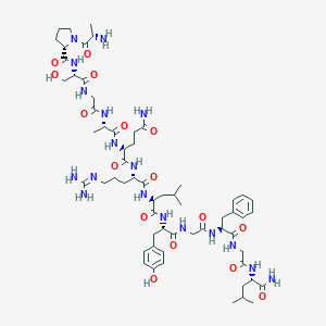 molecular formula C61H94N18O16 B217852 Ala-pro-ser-gly-ala-gln-arg-leu-tyr-gly-phe-gly-leu-NH2 CAS No. 110119-33-0