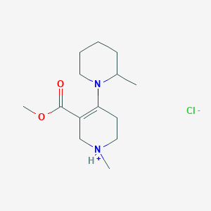 molecular formula C14H25ClN2O2 B217866 3-Carbomethoxy-1-methyl-4-(2-methylpiperidino)-1,2,5,6-tetrahydropyridine HCl hydrate CAS No. 101952-75-4