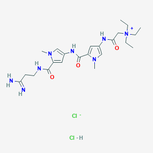 molecular formula C23H38Cl2N8O3 B217879 2-((5-(((5-(((3-Amino-3-iminopropyl)amino)carbonyl)-1-methyl-1H-pyrrol-3-yl)amino)carbonyl)-1-methyl-1H-pyrrol-3-yl)amino)-N,N,N-triethyl-2-oxoethanaminium chloride, monohydrochloride CAS No. 101772-45-6