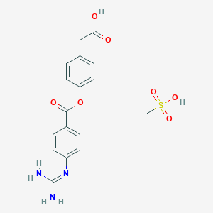 molecular formula C17H19N3O7S B021791 4-(4-Guanidinobenzoyloxy)phenylacetic acid CAS No. 71079-09-9