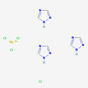 molecular formula C6H9Cl4N9Ru- B217952 Triazolium-bis(triazole)tetrachlororuthenate(III) CAS No. 110649-85-9