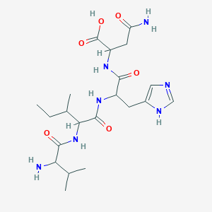 B021799 4-amino-2-[[2-[[2-[(2-amino-3-methylbutanoyl)amino]-3-methylpentanoyl]amino]-3-(1H-imidazol-5-yl)propanoyl]amino]-4-oxobutanoic acid CAS No. 102813-98-9
