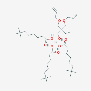 molecular formula C42H78O9Ti B218063 Titanium, (2,2-bis((2-propenyloxy-kappaO)methyl)-1-butanolato-kappaO)tris(neodecanoato-kappaO)- CAS No. 103334-85-6