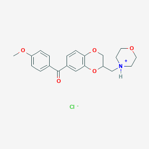molecular formula C21H24ClNO5 B218095 1,4-Benzodioxan, 7-(p-methoxybenzoyl)-2-(morpholinomethyl)-, hydrochloride CAS No. 100323-45-3