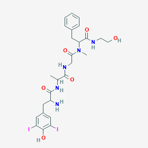 B021817 2-[[2-[2-[[2-amino-3-(4-hydroxy-3,5-diiodophenyl)propanoyl]amino]propanoylamino]acetyl]-methylamino]-N-(2-hydroxyethyl)-3-phenylpropanamide CAS No. 103213-42-9