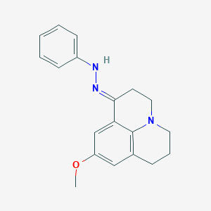 molecular formula C19H21N3O B218207 1H,5H-Benzo(ij)quinolizin-1-one, 2,3,6,7-tetrahydro-9-methoxy-, phenylhydrazone CAS No. 101077-35-4