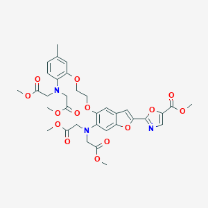 molecular formula C34H37N3O14 B218252 Methyl 2-[6-[bis(2-methoxy-2-oxoethyl)amino]-5-[2-[2-[bis(2-methoxy-2-oxoethyl)amino]-5-methylphenoxy]ethoxy]-1-benzofuran-2-yl]-1,3-oxazole-5-carboxylate CAS No. 105344-37-4