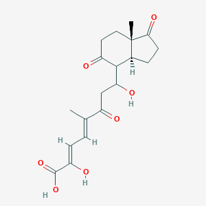 molecular formula C14H18O2 B218281 (2Z,4E)-8-[(3aS,7aS)-7a-methyl-1,5-dioxo-2,3,3a,4,6,7-hexahydroinden-4-yl]-2,8-dihydroxy-5-methyl-6-oxoocta-2,4-dienoic acid CAS No. 108050-25-5