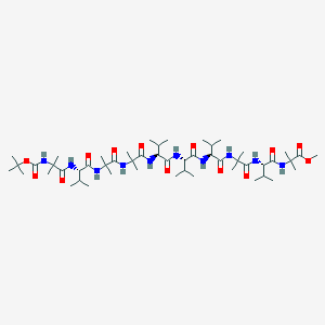 molecular formula C51H92N10O13 B218286 methyl 2-methyl-2-[[(2S)-3-methyl-2-[[2-methyl-2-[[(2S)-3-methyl-2-[[(2S)-3-methyl-2-[[(2S)-3-methyl-2-[[2-methyl-2-[[2-methyl-2-[[(2S)-3-methyl-2-[[2-methyl-2-[(2-methylpropan-2-yl)oxycarbonylamino]propanoyl]amino]butanoyl]amino]propanoyl]amino]propanoyl]amino]butanoyl]amino]butanoyl]amino]butanoyl]amino]propanoyl]amino]butanoyl]amino]propanoate CAS No. 106777-22-4