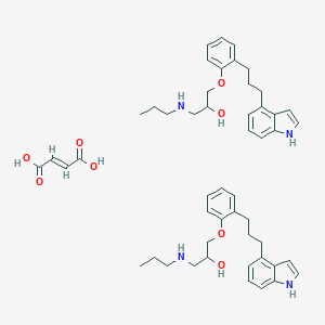 molecular formula C50H64N4O8 B218321 1-(2-(3-(1H-Indol-4-yl)propyl)phenoxy)-3-propylamino-2-propanol fumarate CAS No. 109920-85-6