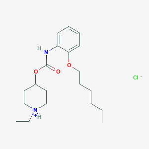 molecular formula C20H33ClN2O3 B218335 Carbamic acid, (2-(hexyloxy)phenyl)-, 1-ethyl-4-piperidinyl ester, monohydrochloride CAS No. 105383-98-0