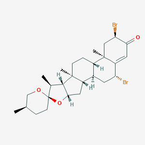 molecular formula C27H38Br2O3 B218442 2,6-Dibromospirost-4-ene-3-one CAS No. 117572-30-2