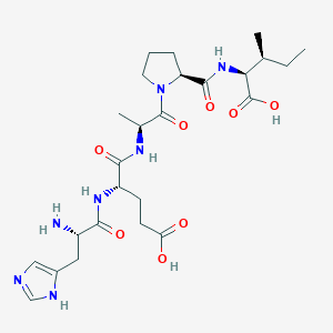 molecular formula C99H128O30P8 B218656 Histidyl-glutamyl-alanyl-prolyl-isoleucine CAS No. 121119-48-0
