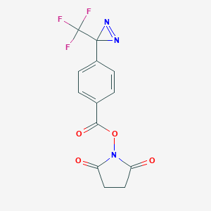 molecular formula C13H8F3N3O4 B021871 2,5-二氧代吡咯烷-1-基 4-(3-(三氟甲基)-3H-二氮杂环-3-基)苯甲酸酯 CAS No. 87736-89-8