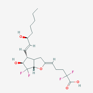 molecular formula C20H28F4O5 B218776 (5Z)-5-[(4R,5S,6aS)-6,6-difluoro-5-hydroxy-4-[(E,3S)-3-hydroxyoct-1-enyl]-3a,4,5,6a-tetrahydro-3H-cyclopenta[b]furan-2-ylidene]-2,2-difluoropentanoic acid CAS No. 118916-24-8