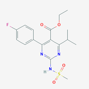 molecular formula C17H20FN3O4S B021881 4-(4-氟苯基)-6-异丙基-2-(N-甲基磺酰胺基)嘧啶-5-羧酸乙酯 CAS No. 1035595-71-1