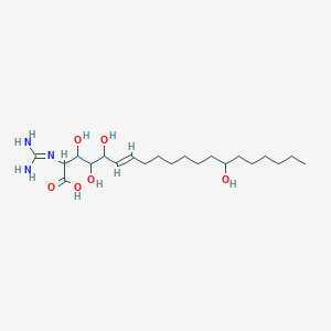 molecular formula C152H236N38O51S3 B218914 6-Eicosenoic acid, 2-((aminoiminomethyl)amino)-3,4,5,14-tetrahydroxy- CAS No. 121025-44-3