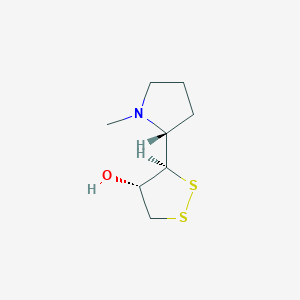 molecular formula C8H15NOS2 B219069 (3R,4S)-3-[(2R)-1-methylpyrrolidin-2-yl]dithiolan-4-ol CAS No. 121702-93-0