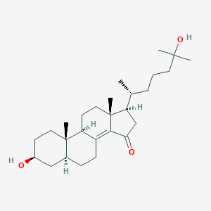 molecular formula C23H21N3O2S B219073 3beta,25-Dihydroxy-5alpha-cholest-8(14)-en-15-one CAS No. 120185-34-4
