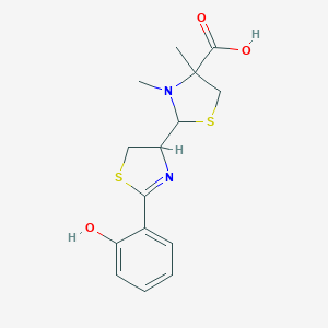 molecular formula C18H21F6N3O3 B219191 2-(4,5-二氢-2-(2-羟基苯基)-4-噻唑基)-3,4-二甲基-4-噻唑烷二甲酸 CAS No. 124508-94-7