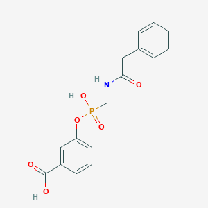 molecular formula C16H16NO6P B219324 3-Carboxyphenyl phenylacetamidomethylphosphonate CAS No. 125319-03-1