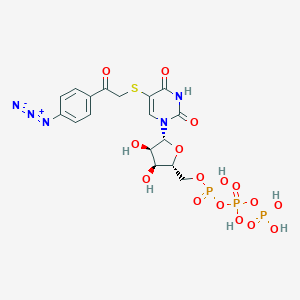 molecular formula C17H20N5O16P3S B219415 5-((4-Azidophenacyl)thio)uridine 5'-triphosphate CAS No. 120853-61-4