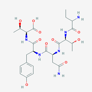 molecular formula C25H38N6O10 B219514 Aminobutyryl-threonyl-asparaginyl-tyrosyl-threonine CAS No. 121197-29-3