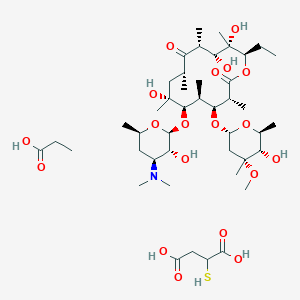 molecular formula C17H11BrClFN2O4 B219671 Propionyl erythromycin mercaptosuccinate CAS No. 124399-51-5