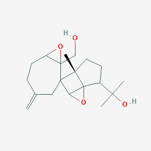 molecular formula C14H19NO2 B219717 2-[(13S,16S)-5-(Hydroxymethyl)-13-methyl-10-methylidene-2,6-dioxatetracyclo[11.3.0.01,3.05,7]hexadecan-16-yl]propan-2-ol CAS No. 112661-59-3