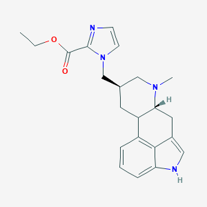 molecular formula C22H26N4O2 B219771 1H-Imidazole-2-carboxylic acid, 1-(((8-beta)-6-methylergolin-8-yl)methyl)-, ethyl ester CAS No. 115219-11-9