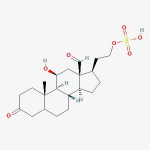 molecular formula C21H32O7S B219808 2-[(8S,9S,10S,11S,13S,14S,17R)-13-formyl-11-hydroxy-10-methyl-3-oxo-1,2,4,5,6,7,8,9,11,12,14,15,16,17-tetradecahydrocyclopenta[a]phenanthren-17-yl]ethyl hydrogen sulfate CAS No. 121699-10-3