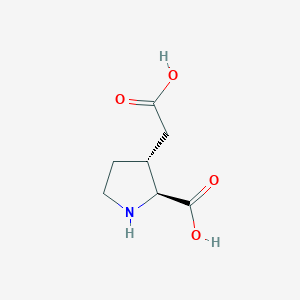 molecular formula C11H11N3O B219817 2-Carboxy-3-pyrrolidineacetic acid CAS No. 117856-26-5