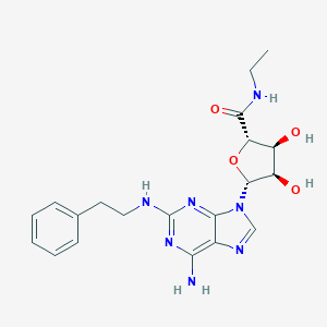 molecular formula C20H25N7O4 B219819 2-Phenethylamino-5'-N-ethylcarboxamidoadenosine CAS No. 120225-53-8