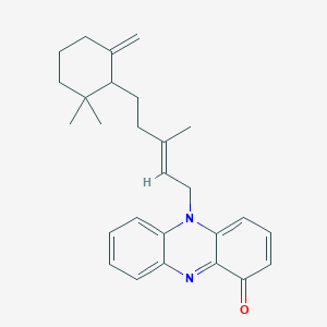 molecular formula C27H32N2O B219930 5-[(E)-5-(2,2-dimethyl-6-methylidenecyclohexyl)-3-methylpent-2-enyl]phenazin-1-one CAS No. 122898-63-9