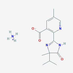 molecular formula C14H20N4O3 B220032 2-(4,5-Dihydro-4-methyl-4-isopropyl-5-oxo-1H-imidazol-2-yl)-5-methyl-3-pyridinecarboxylic acid monoammonium salt CAS No. 115136-53-3