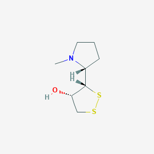 molecular formula C8H15NOS2 B220063 (3S,4S)-3-[(2R)-1-methylpyrrolidin-2-yl]dithiolan-4-ol CAS No. 121702-92-9