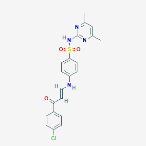 molecular formula C21H19ClN4O3S B220083 4-[3-(4-Chloro-phenyl)-3-oxo-propenylamino]-N-(4,6-dimethyl-pyrimidin-2-yl)-benzenesulfonamide 