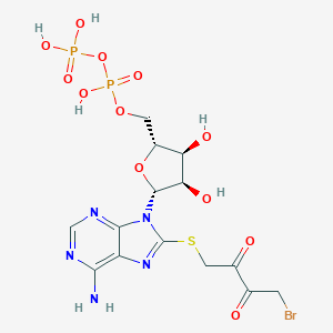 molecular formula C14H18BrN5O12P2S B220137 8-((4-Bromo-2,3-dioxobutyryl)thio)adenosine 5'diphosphate CAS No. 115678-78-9
