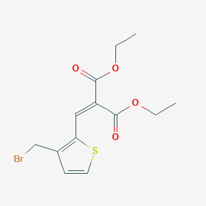 molecular formula C13H15BrO4S B022014 2-((3-(溴甲基)噻吩-2-基)亚甲基)丙二酸二乙酯 CAS No. 104085-30-5