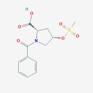 molecular formula C13H15NO6S B220166 cis-1-benzoyl-4-((4-methylsulfonyl)oxy)-L-proline CAS No. 120807-02-5