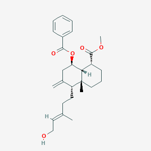 molecular formula C50H77N9O12S B220180 methyl (1R,4aR,5R,8R,8aR)-8-benzoyloxy-5-[(E)-5-hydroxy-3-methylpent-3-enyl]-4a-methyl-6-methylidene-1,2,3,4,5,7,8,8a-octahydronaphthalene-1-carboxylate CAS No. 116425-30-0